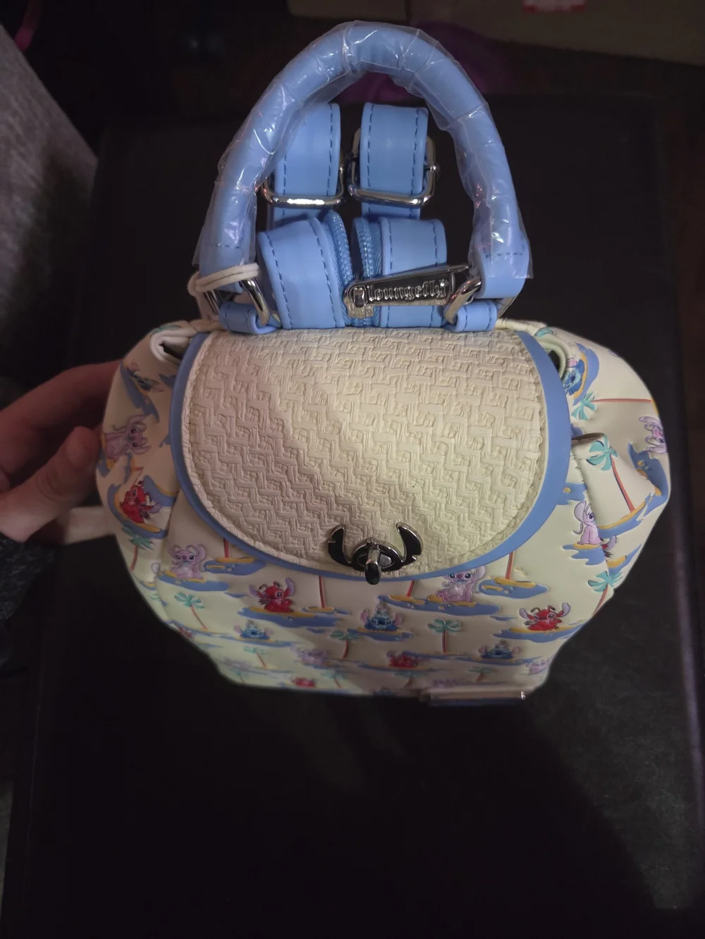 Disney Loungefly Nwt Stitch & Angel Patterned Backpack